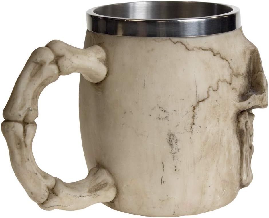 Nemesis Now NEM3933 Grinning Skull Tankard Mug 14cm Ivory