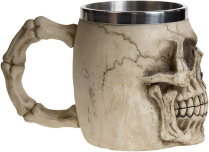 Nemesis Now NEM3933 Grinning Skull Tankard Mug 14cm Ivory