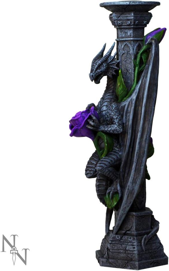 Nemesis Now Dragon Beauty Stick Anne Stokes Candle Holder NOW6853 Grey, Resin,25cm
