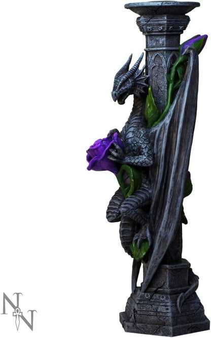 Nemesis Now Dragon Beauty Stick Anne Stokes Candle Holder NOW6853 Grey, Resin,25cm