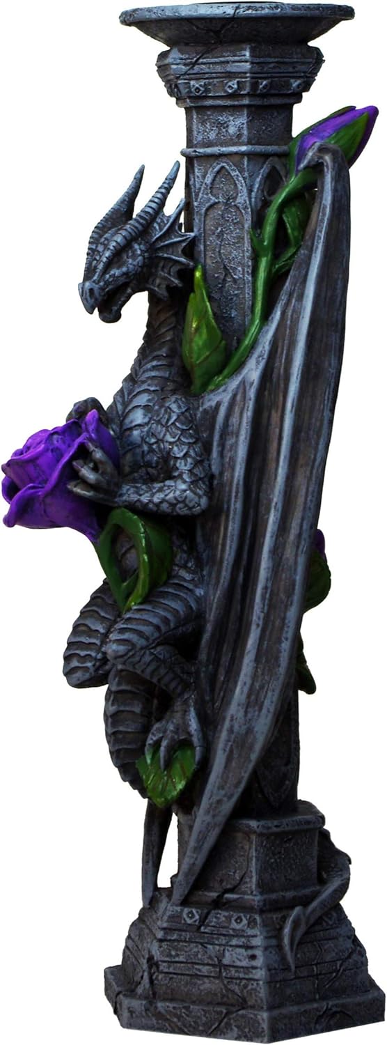 Nemesis Now Dragon Beauty Stick Anne Stokes Candle Holder NOW6853 Grey, Resin,25cm