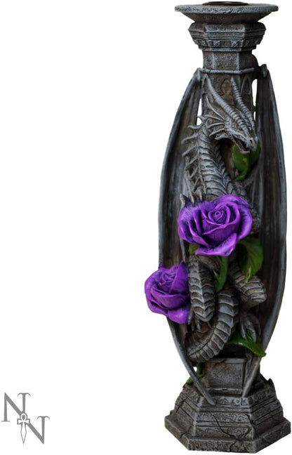 Nemesis Now Dragon Beauty Stick Anne Stokes Candle Holder NOW6853 Grey, Resin,25cm
