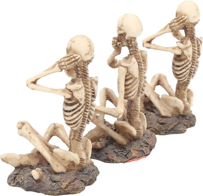 Nemesis Now AL50292 See No, Hear No, Speak No Skeletons Figurine , Ivory