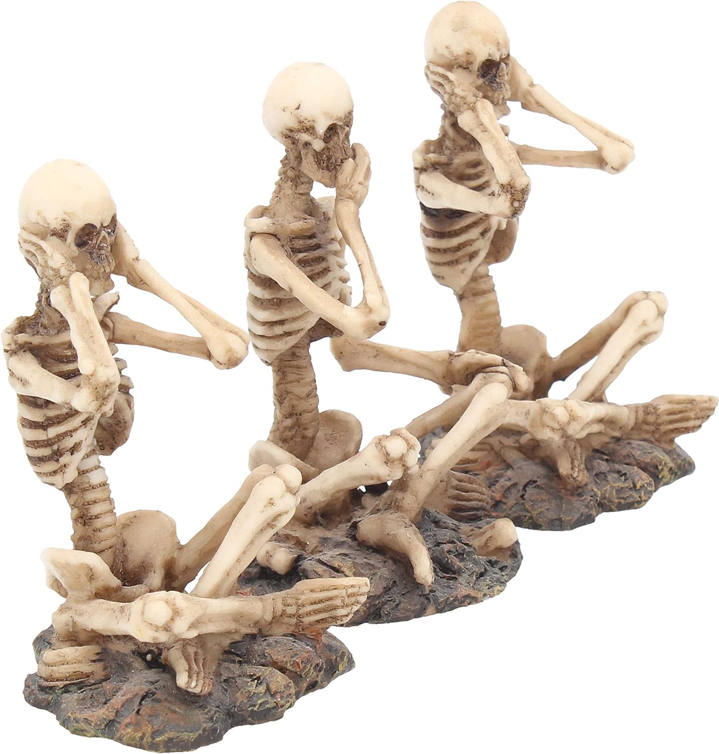 Nemesis Now AL50292 See No, Hear No, Speak No Skeletons Figurine , Ivory