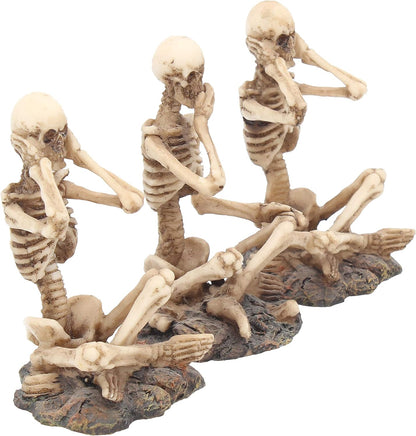 Nemesis Now AL50292 See No, Hear No, Speak No Skeletons Figurine , Ivory