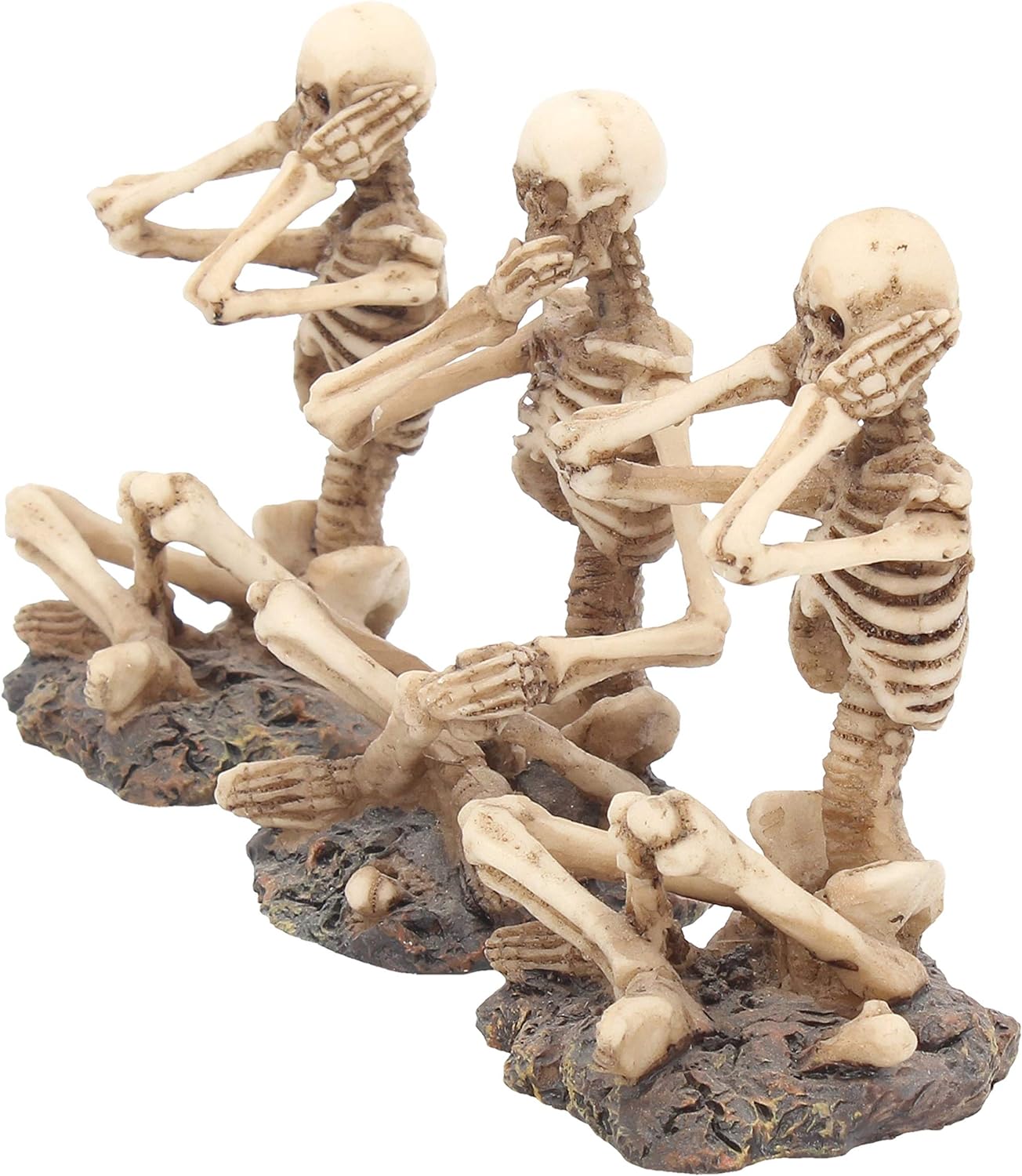 Nemesis Now AL50292 See No, Hear No, Speak No Skeletons Figurine , Ivory