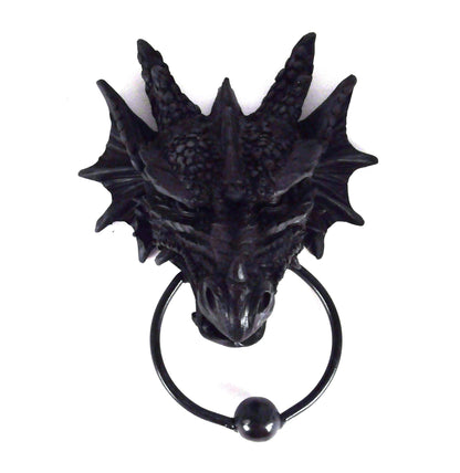 Gothic Black Dragon Door Knocker