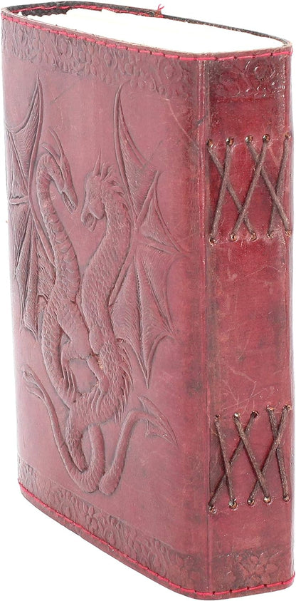 Nemesis Now Double Dragon Leather Journal With Lock 20cm Brown