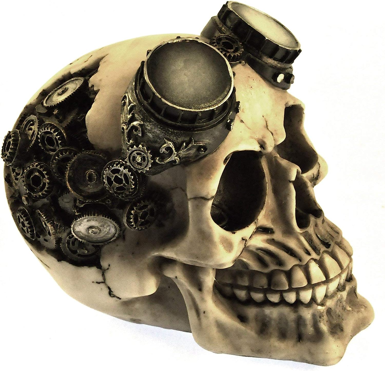 Nemesis Now Goggles Steampunk Skull Figure, Skull Ornament, 15cm