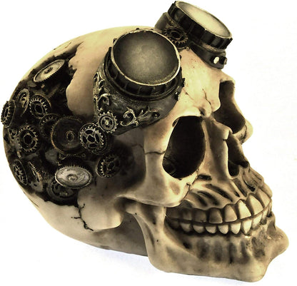 Nemesis Now Goggles Steampunk Skull Figure, Skull Ornament, 15cm