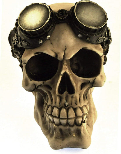 Nemesis Now Goggles Steampunk Skull Figure, Skull Ornament, 15cm