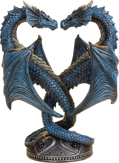 Nemesis Now Dragon Heart Anne Stokes Candle Holder 28cm Blue