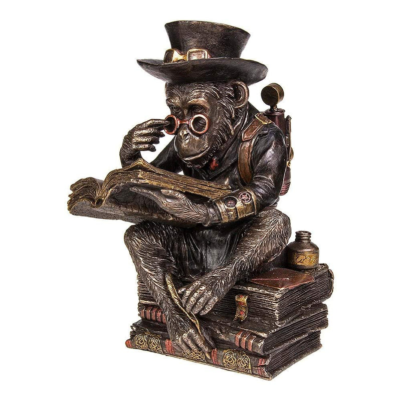 Nemesis Now Chimpanzee Scholar Figurine 18cm Bronze, Size 23cm