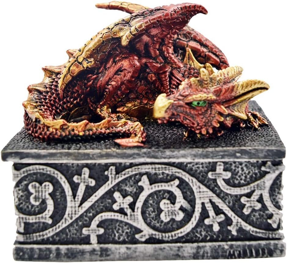 Nemesis Now Dragon Safehold Set Of 4, Boxes, Multi-Coloured, 8.4cm, Resin
