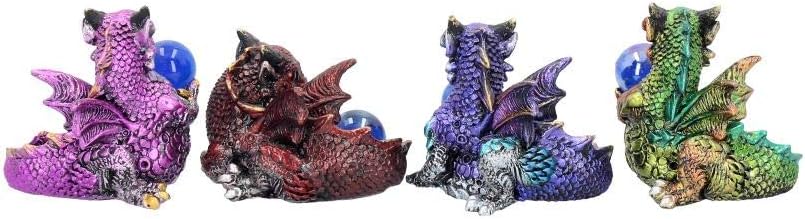 Nemesis Now Hatchling Treasures Set of 4, 5.5cm, Resin, Multi-Coloured
