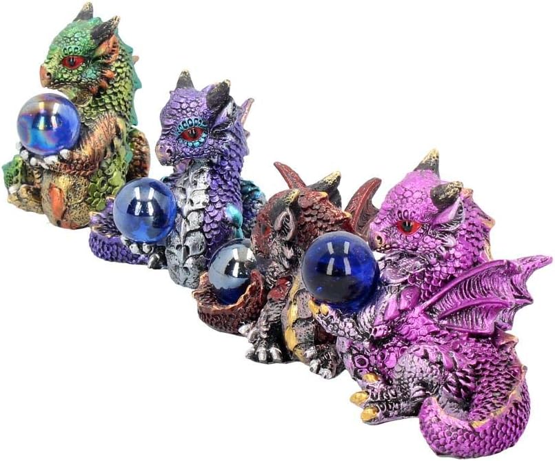 Nemesis Now Hatchling Treasures Set of 4, 5.5cm, Resin, Multi-Coloured