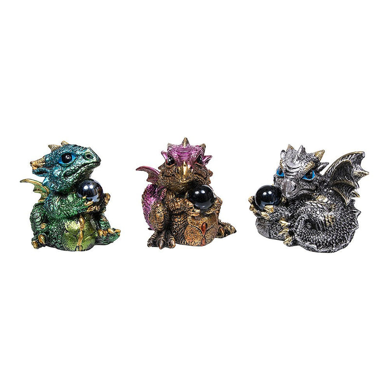 Nemesis Now Dragon's Gift Set of 3 7cm Figurine, Resin, Multi-Coloured, One Size