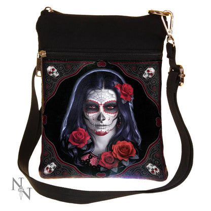 Nemesis Now Sugar Skull Unisex Umhängetasche Gothic, Totenköpfe 23cm Black