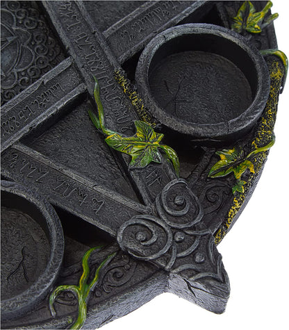 Wiccan Pentagram Tea Light Holder Gothic Witch Candle Holder