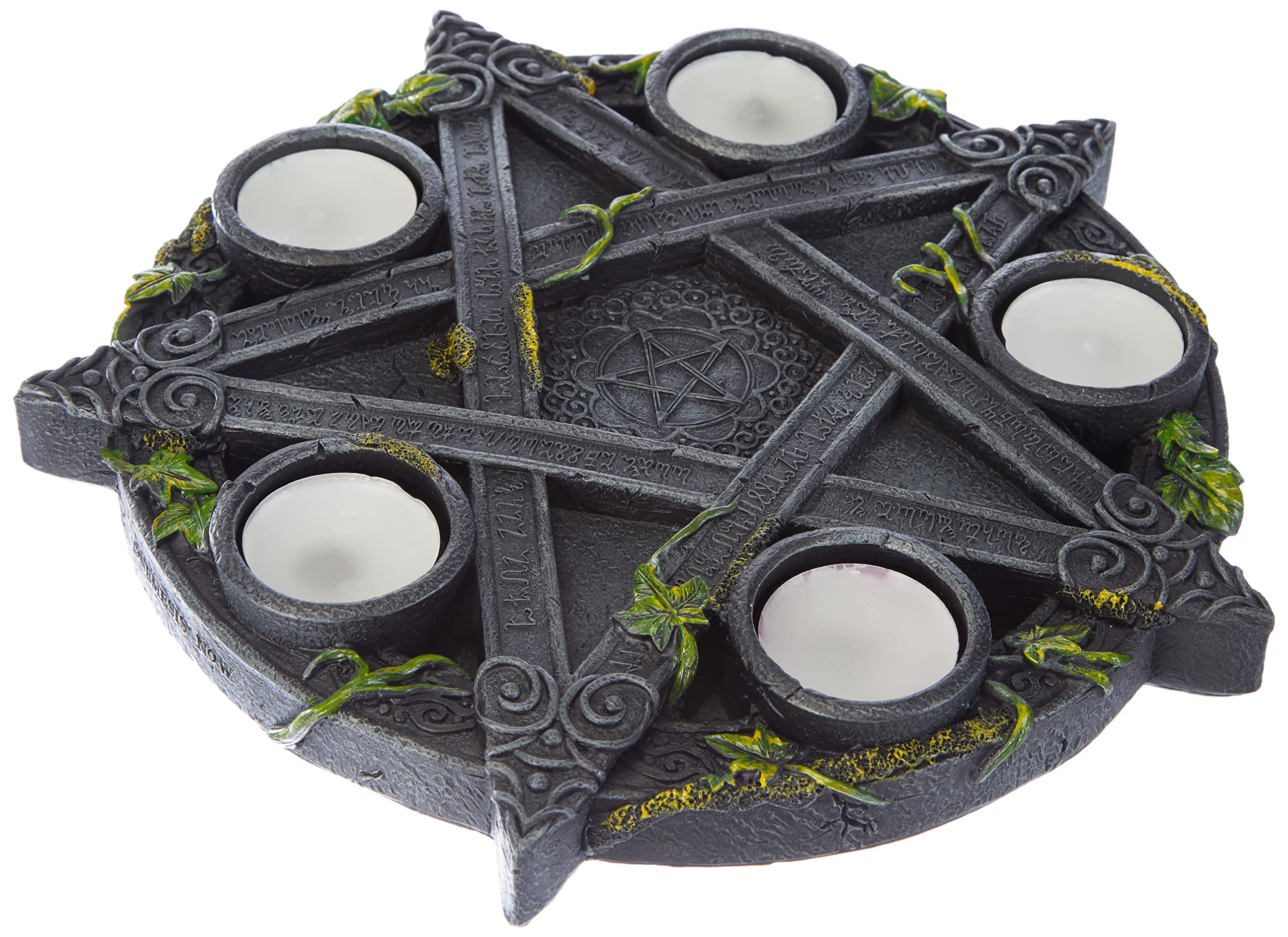 Wiccan Pentagram Tea Light Holder Gothic Witch Candle Holder
