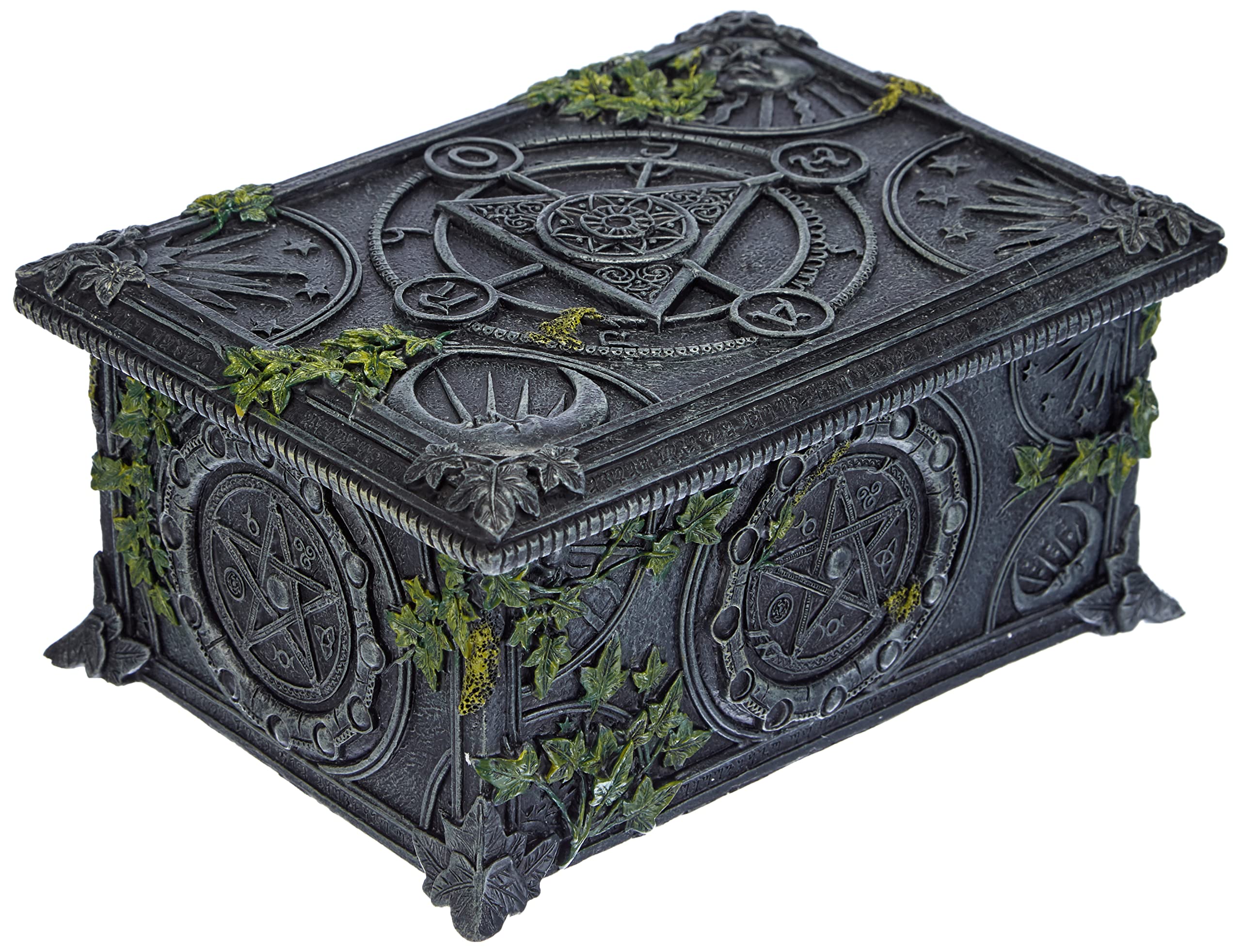 Ivy Covered Wiccan Pentagram Tarot Trinket Box
