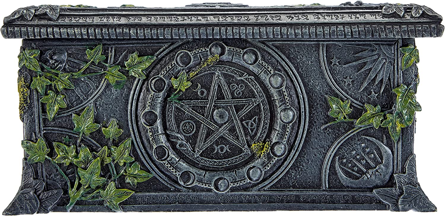 Ivy Covered Wiccan Pentagram Tarot Trinket Box