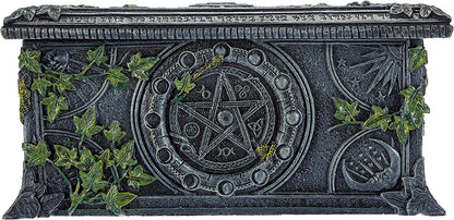 Ivy Covered Wiccan Pentagram Tarot Trinket Box
