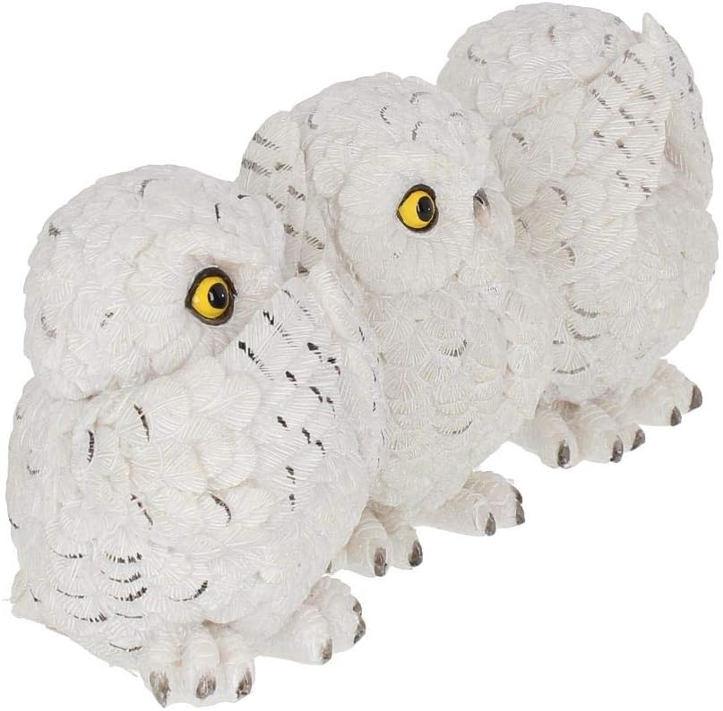 Nemesis Now Three Wise Owls Figurine 8cm White