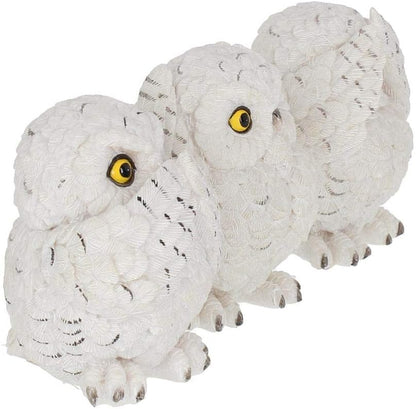Nemesis Now Three Wise Owls Figurine 8cm White