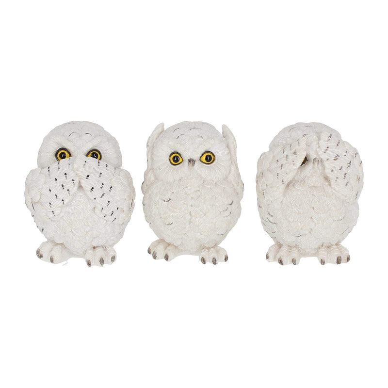 Nemesis Now Three Wise Owls Figurine 8cm White