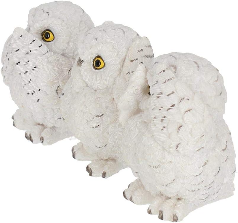 Nemesis Now Three Wise Owls Figurine 8cm White
