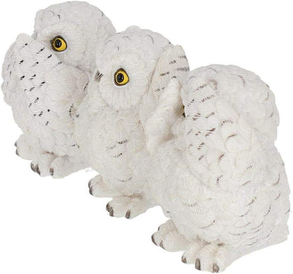 Nemesis Now Three Wise Owls Figurine 8cm White
