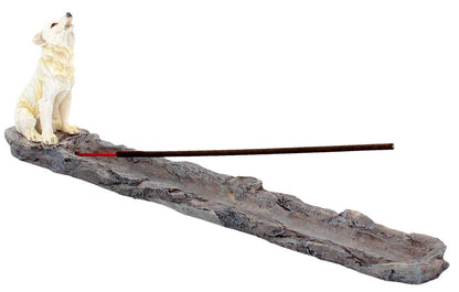 Wolf Call Ihowling White Wolf Incense Holder 27.8Cm