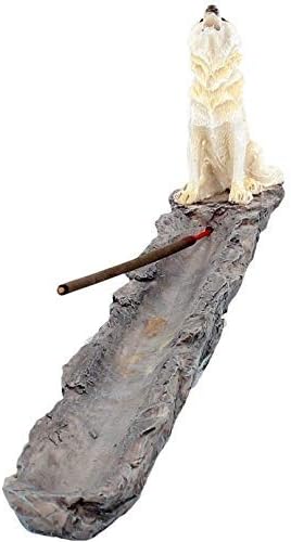 Wolf Call Ihowling White Wolf Incense Holder 27.8Cm