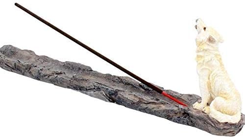 Wolf Call Ihowling White Wolf Incense Holder 27.8Cm