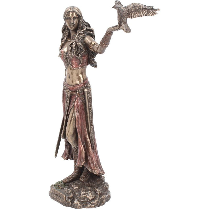 Nemesis Now Morrigan and Crow - Figura decorativa (bronce, 28 cm