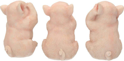 Nemesis Now Three Wise Pigs - Figura Decorativa (11 cm), Color Rosa