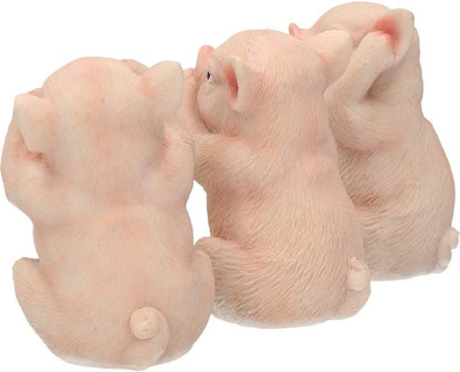 Nemesis Now Three Wise Pigs - Figura Decorativa (11 cm), Color Rosa