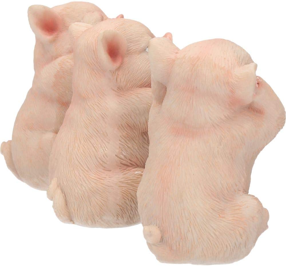 Nemesis Now Three Wise Pigs - Figura Decorativa (11 cm), Color Rosa