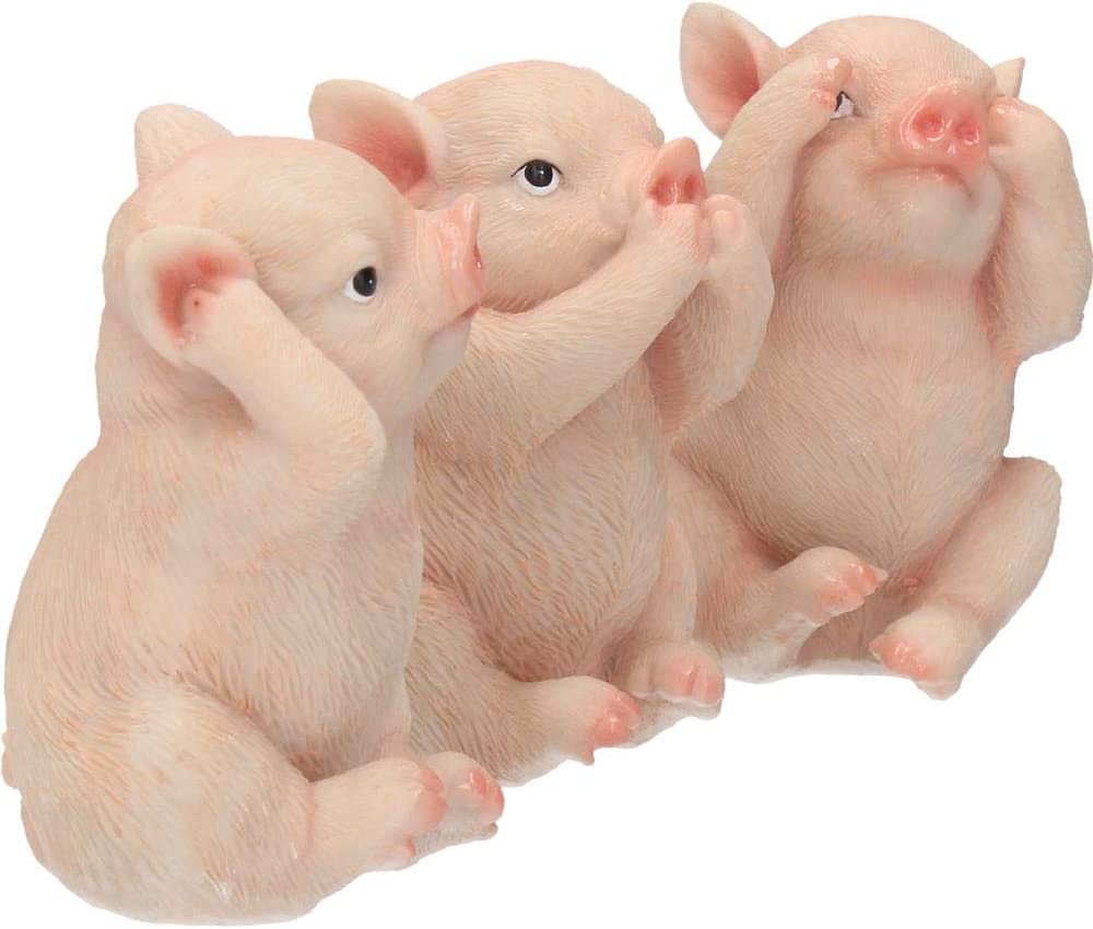 Nemesis Now Three Wise Pigs - Figura Decorativa (11 cm), Color Rosa
