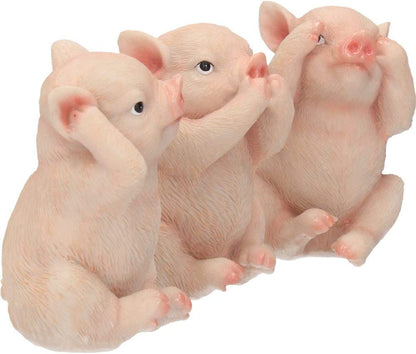 Nemesis Now Three Wise Pigs - Figura Decorativa (11 cm), Color Rosa