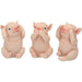 Nemesis Now Three Wise Pigs - Figura Decorativa (11 cm), Color Rosa
