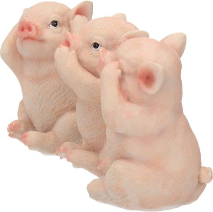 Nemesis Now Three Wise Pigs - Figura Decorativa (11 cm), Color Rosa