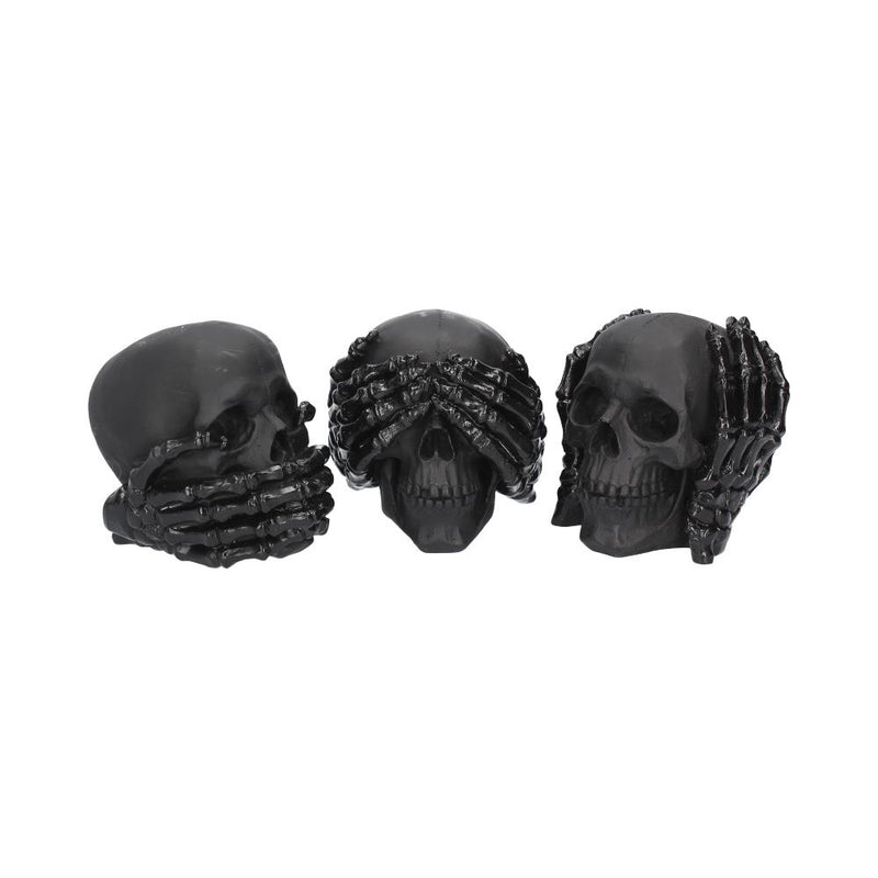 Dark See No, Hear No, Speak No Evil Skull Figures Ornaments