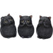 Nemesis Now Three Wise Fat Cats - Figura Decorativa (Resina, 8,5 cm), Color Negro