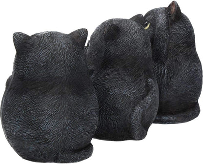 Nemesis Now Three Wise Fat Cats - Figura Decorativa (Resina, 8,5 cm), Color Negro