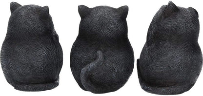 Nemesis Now Three Wise Fat Cats - Figura Decorativa (Resina, 8,5 cm), Color Negro