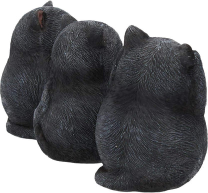 Nemesis Now Three Wise Fat Cats - Figura Decorativa (Resina, 8,5 cm), Color Negro