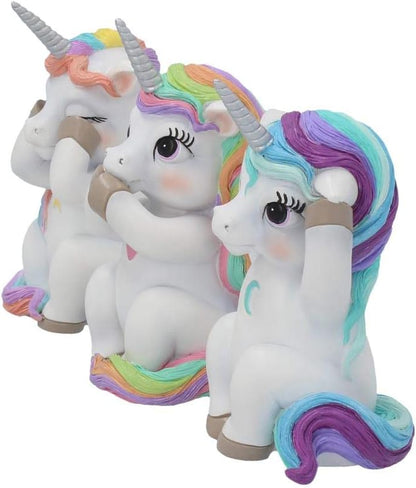 Nemesis Now Three Wise Cutiecorns Figurine Set,White,9.5cm