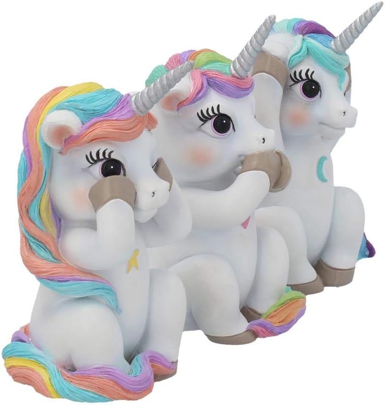 Nemesis Now Three Wise Cutiecorns Figurine Set,White,9.5cm